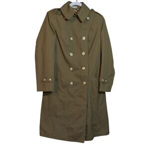 Fleet Street Rain Shine Classic Tan Double-Breasted Women's Trench Coat Size 10